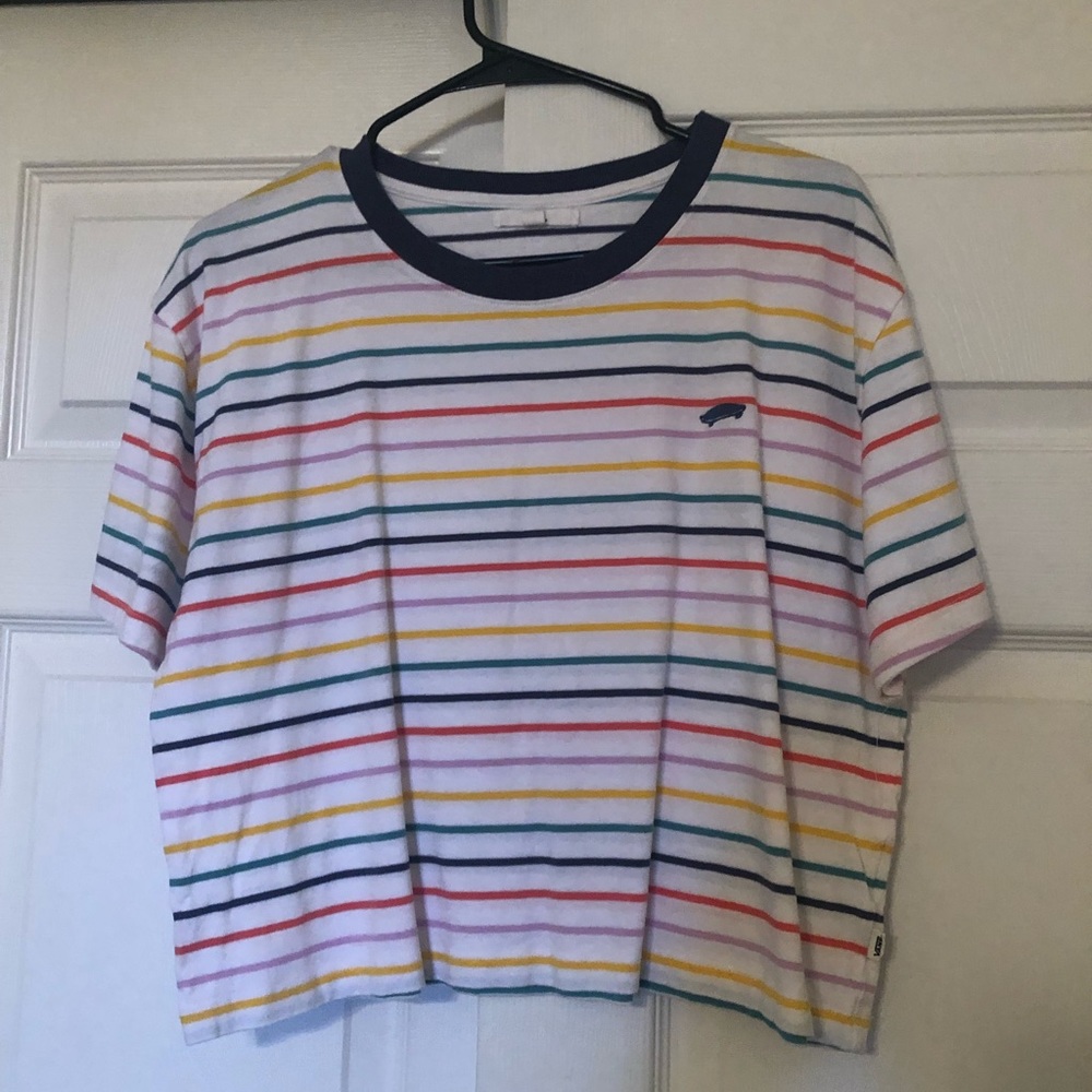 vans multicolored crop tee